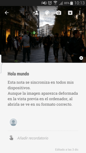 Keep- Nota con imagen