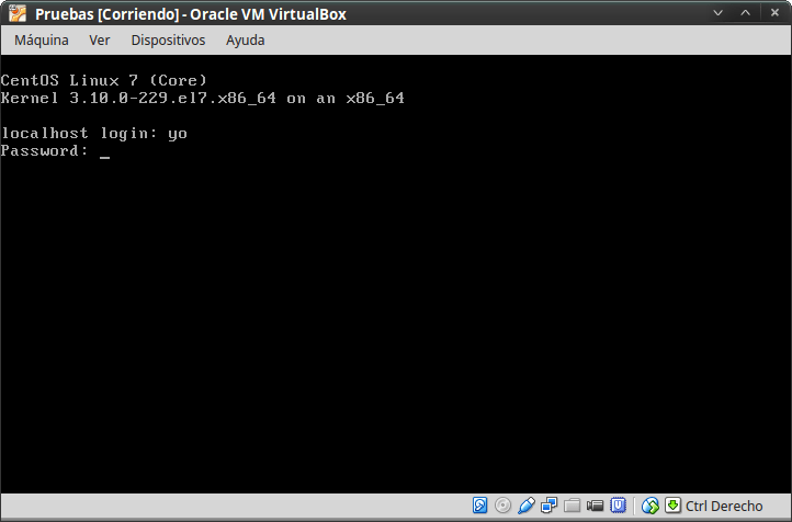 CentOS 7.1 -Arranque ya instalado, en modo consola, sin gráficos