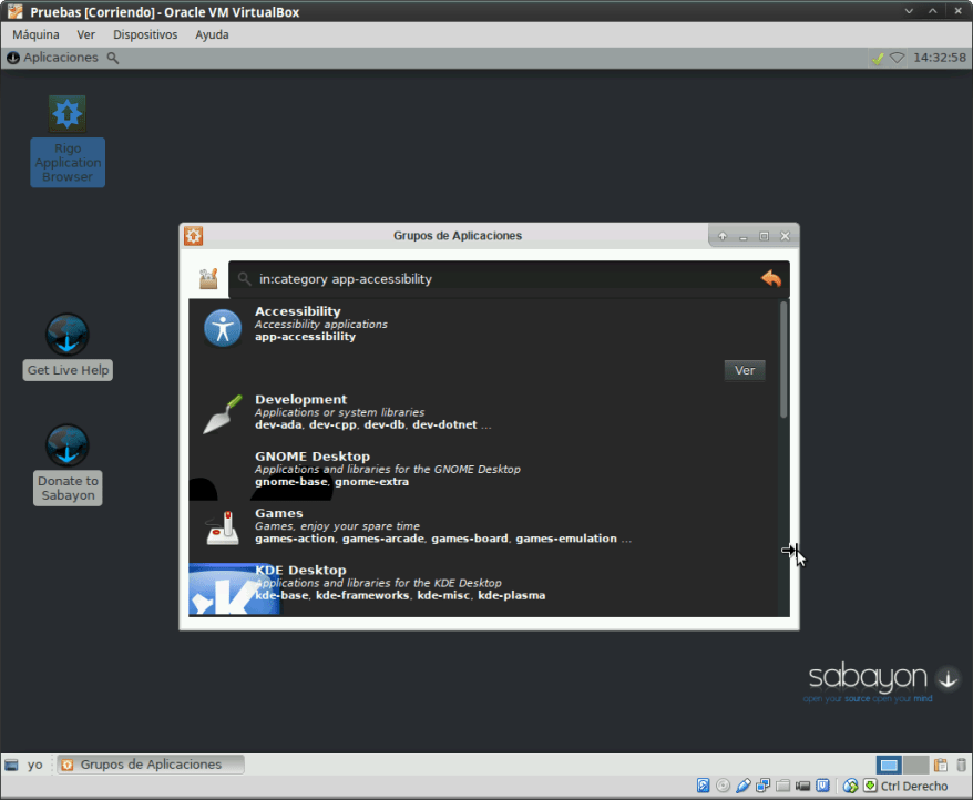 Sabayon 1506 -Gestor de aplicaciones