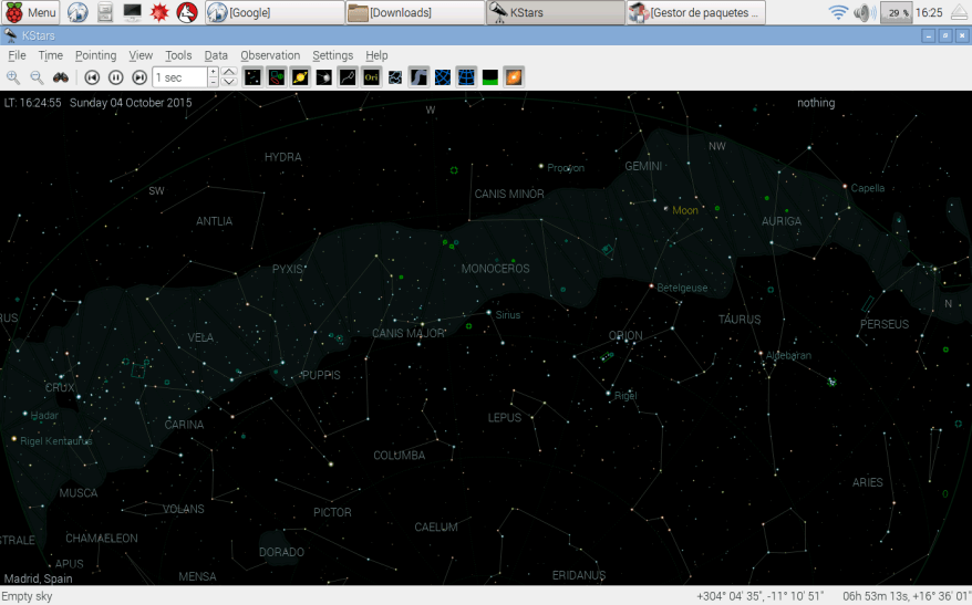 KStars sobre Raspbian